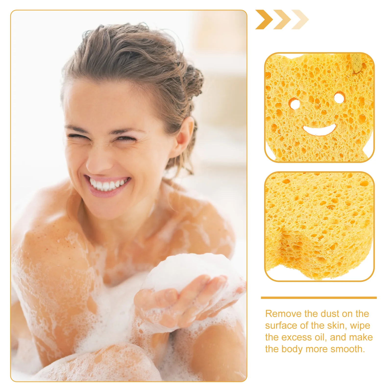

3Pcs Bath Sponge Natural Fiber Shower Sponge for and Adult Soft Skin Care Exfoliating Body Clean Rich Lather