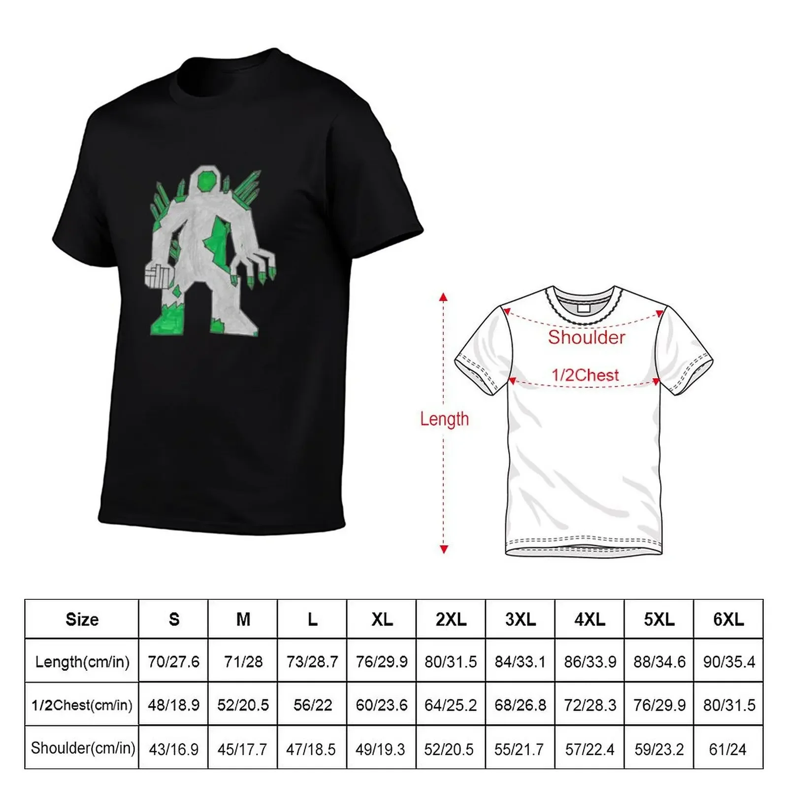 Emerald Gem Golem by Hudson T-Shirt Funny t-shirts luxury clothing labubu slim fit t shirts for men