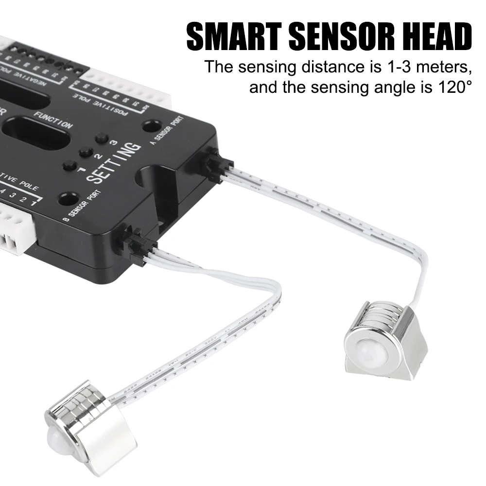 LED 모션 센서 계단 조명 컨트롤러 키트, 유연한 스트립용 밝기 조절 가능, DC 12V 24V, 32 채널 자동