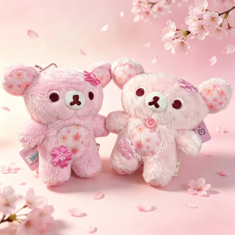 Jubiläums-Sonderedition Sakura Lazy Bear Cartoon Schlüsselanhänger Pfirsichrosa Sakura Bär Schlüsselanhänger Taschenzubehör