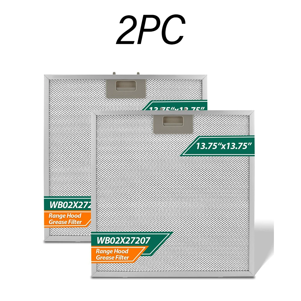 2PC Aluminum Grease Filter WB02X27207 for GE Range Hood JVX5300 Series Efficient Filtration and Easy Maintenance