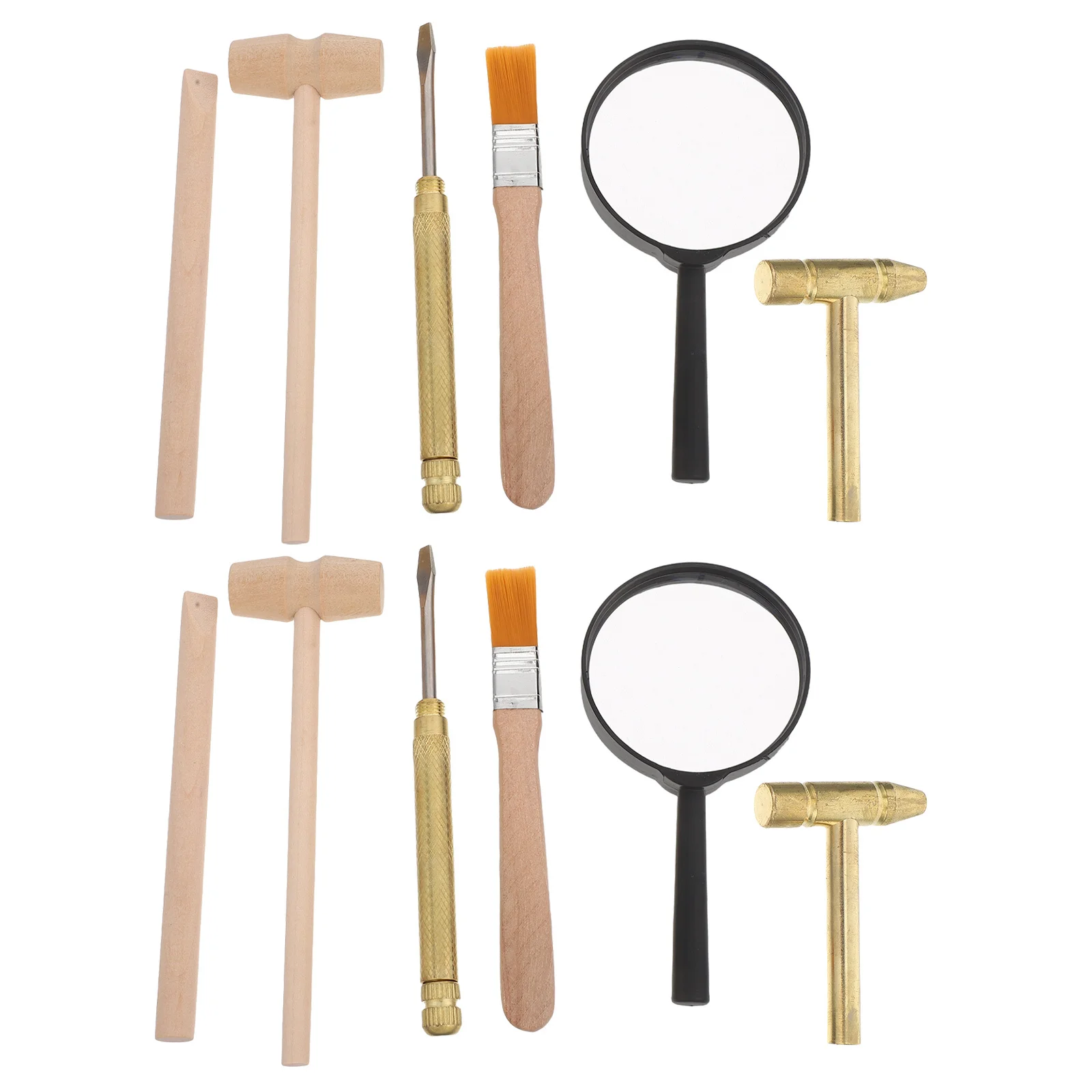

1Set Paleontologist Kit Kids Dinosaur Dig Tools Gemstone Excavation Hammer Magnifier Brush Chisel Set Paleontology Kit for Kids