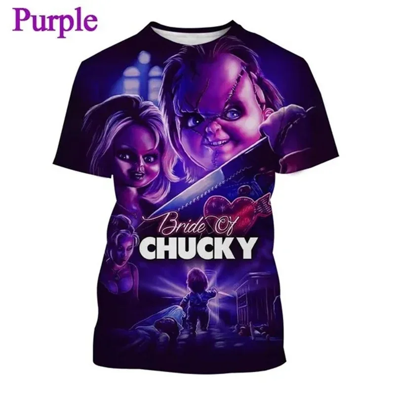 Horror Movie Bride Of Chucky T Shirt New Arrivals Men Summer T-Shirt 3D Print Mens Short Sleeve TShirt Hip Hop Unisex Casual Top