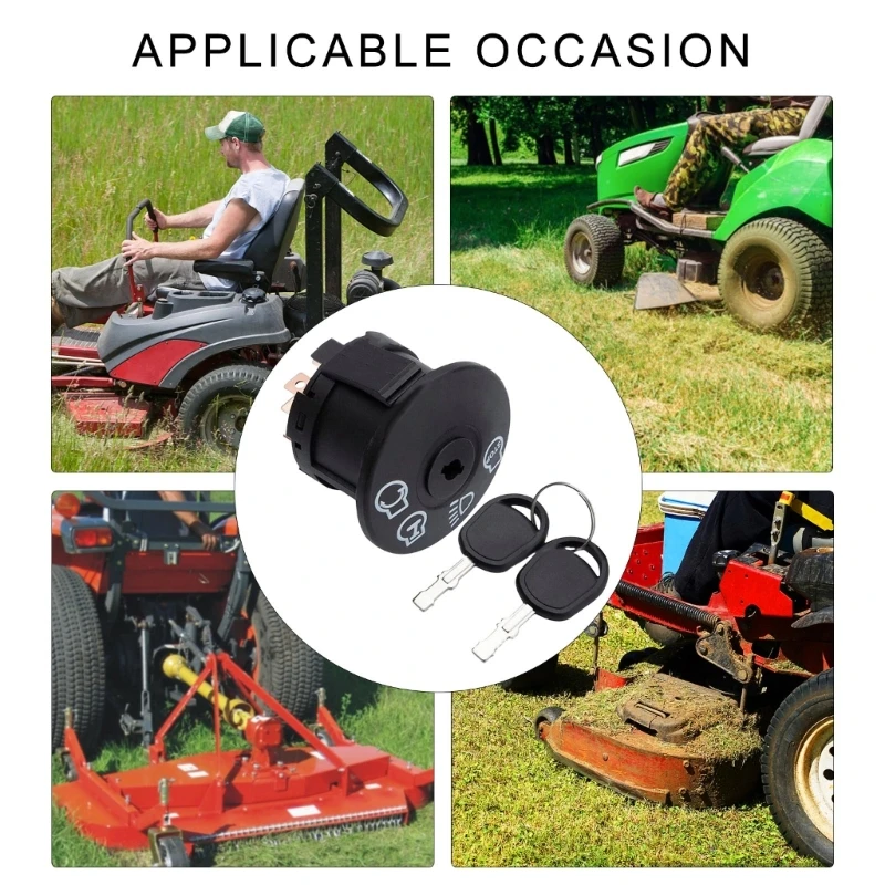 Industrial Lawn Mower Ignition Switches 5 Connectors 0 Turn Mower Ignition Switches with Key Replacement Swithces