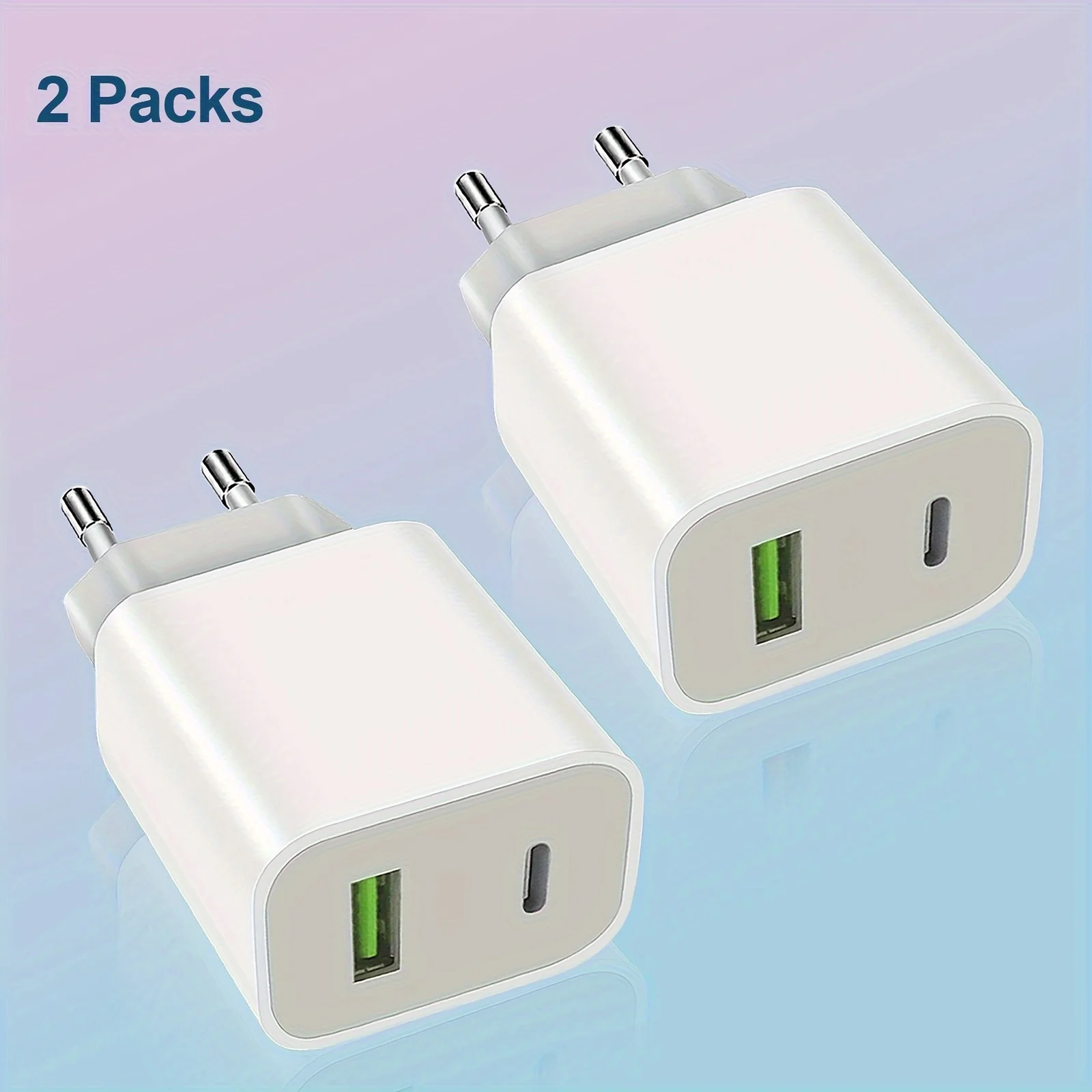 2 قطعة شاحن USB C كتلة محول الطاقة شاحن الحائط ، مزدوج سريع التوصيل شحن الطوب مناسبة آيفون 14/14 برو/13/12/11/XS
