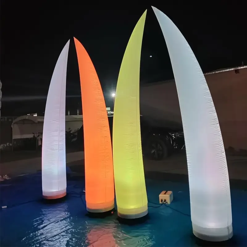 giant inflatable curve column pillars balloon Colorful LED lighted Inflatable Moon Light Stick with blower for party decoration