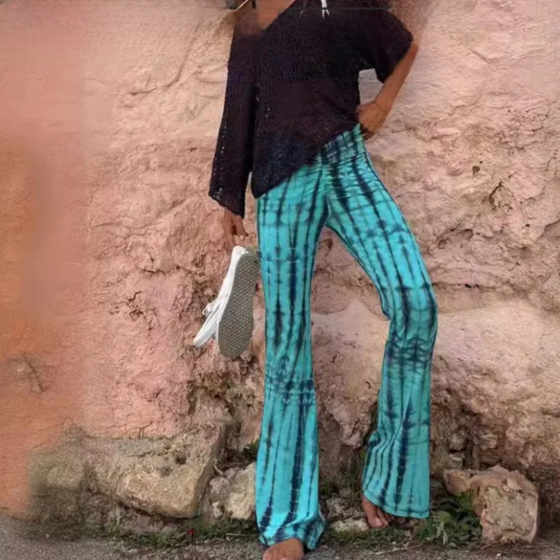 

Летний повседневный льняной свободный сексуальный костюм с принтом, с поясом, с завышенной талией, из полиэфирного волокна, для женщин...