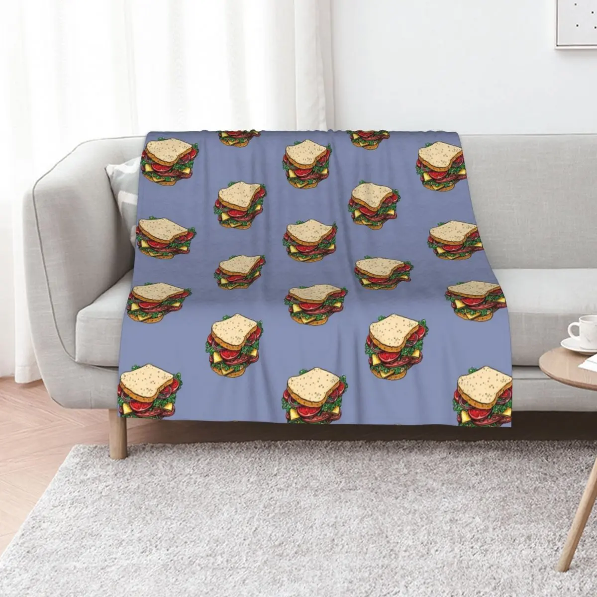Ham and Cheese Sandwich Throw Blanket Blankets For Bed Sofa Summer Beddings For Sofa Thin valentine gift ideas Custom Blankets