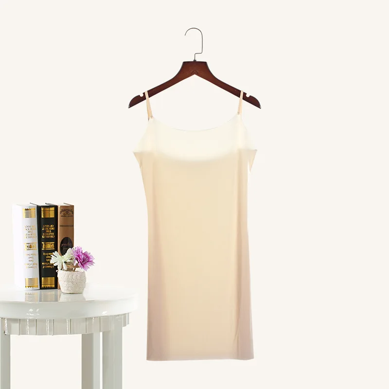 Nightgowns Women Sexy Sleep Ice Silk Nightdress Slim Seamless Vest Long Dress Female Nightshirt Bottoming Shirt Dance Yoga