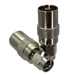 1Pcs Adapter IEC PAL DVB-T female jack to SMA male plug straight RF COAXIAL Connector 50ohm Wire Terminals