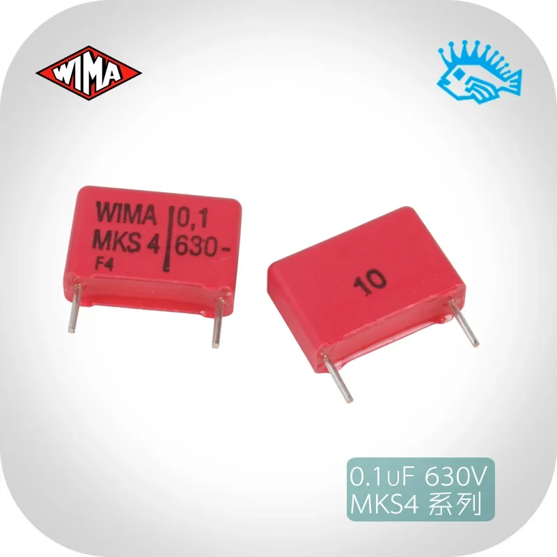 5pcs/50pcs 0.1uF 630V MKS4 Series 100nF 104 Red WIMA Film Capacitor Original Brand New