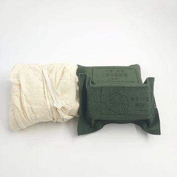 3 pezzi portatile Sterile garza di cotone triangolo asciugamano fasciatura all'aperto medico emostatico 82 tipo benda di emergenza di pronto soccorso