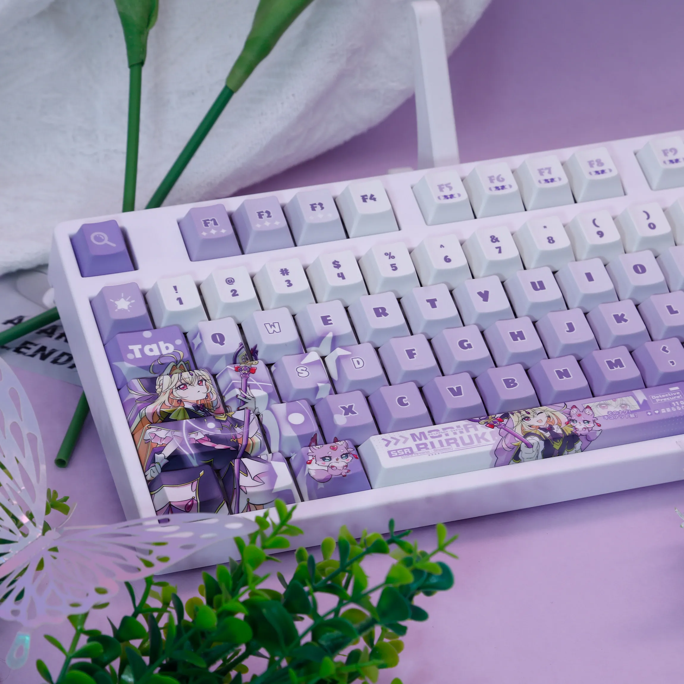 Moria Ruruka プリキュアKeycap 120 Keys Wuthering Waves Keycaps Anime PBT DYE-Sub Cherry Profile Key Cap for ANSI Made68 Mad68 Wooting