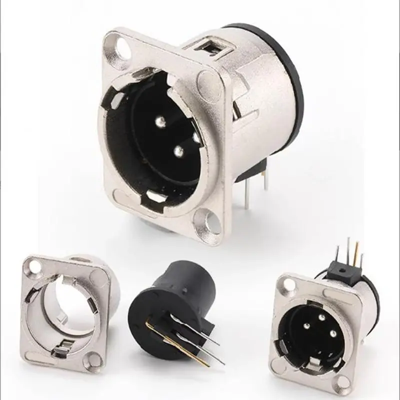 WORTHOWN-3 Pin XLR PCB Connector Socket Male Horizontal Silver Plated NC3MD-H 1PCS