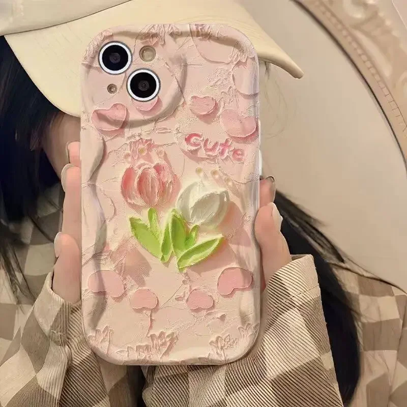 Oil Painting Daisy Flowers Case for Samsung Galaxy S25 S24 S23 Ultra S22 Plus S20 FE A55 A54 5G A34 A52 A53 A35 A14 A23 A24 A32 image 5