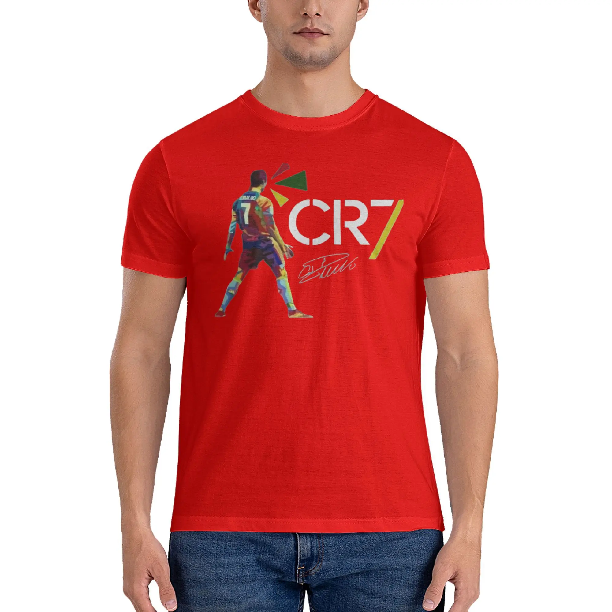 CR7s Cristianos Ronaldos T-Shirts Men Women  Humor 100% Cotton Tee Shirt Crewneck Short Sleeve T Shirts Summer Clothes