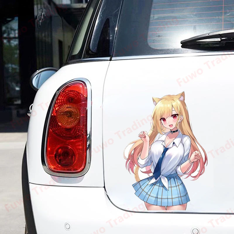 Fashionable Kitagawa Marin Car Stickers Fashionable Anime Decals Vinyl Car Door Protector Sunscreen Decor