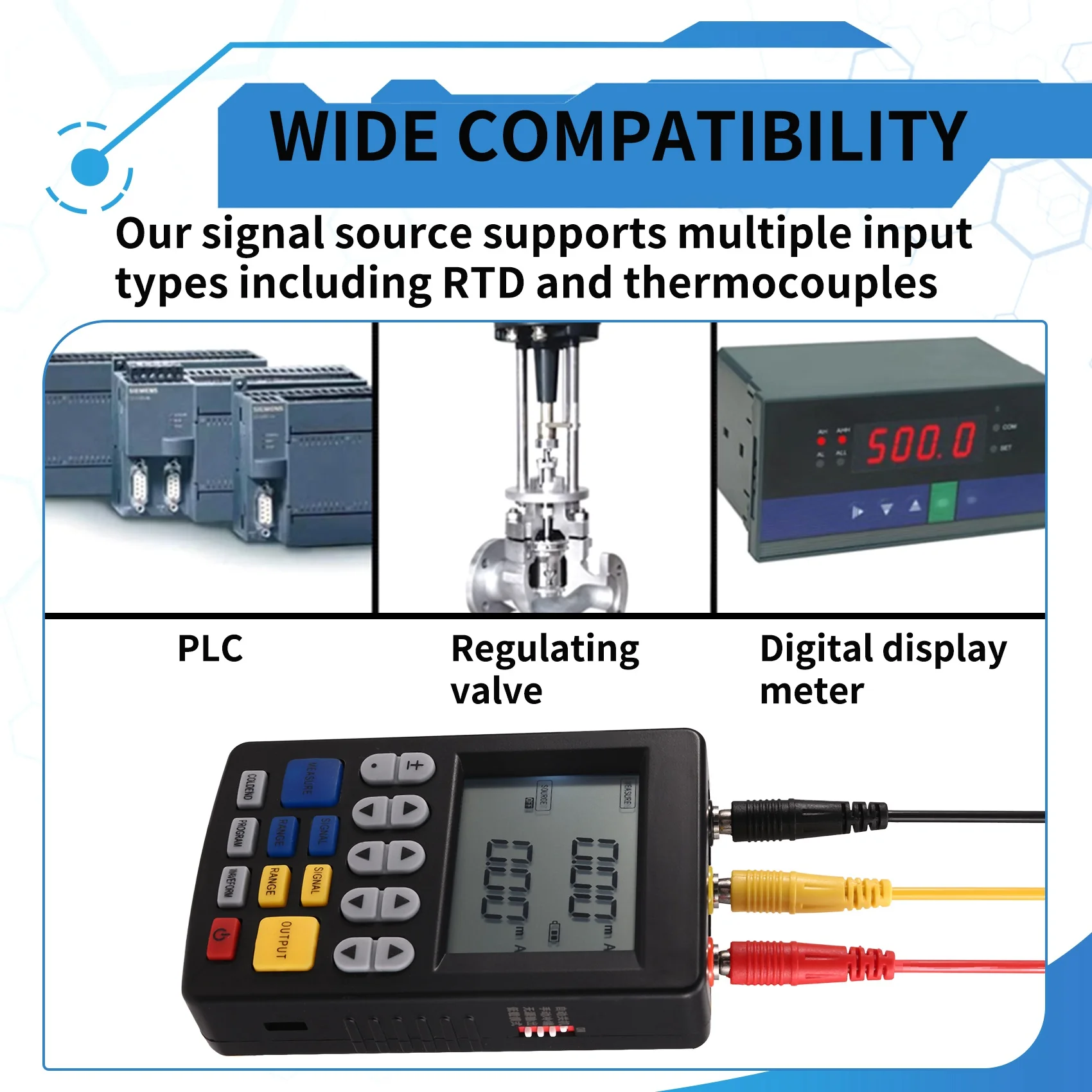 ABMI-مولد إشارة متعدد الوظائف 4-20Ma الجهد الحالي درجة الحرارة RTD مصدر إشارة الحرارية معاير يده ،