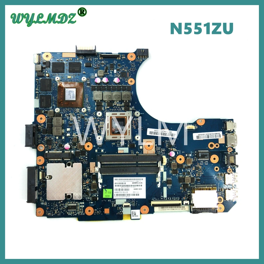 

N551ZU Notebook Mainboard For ASUS N551ZU N551Z Laptop Motherboard With CPU:A10-7600P GPU: R9-280X/V2G 100% Tested Working OK