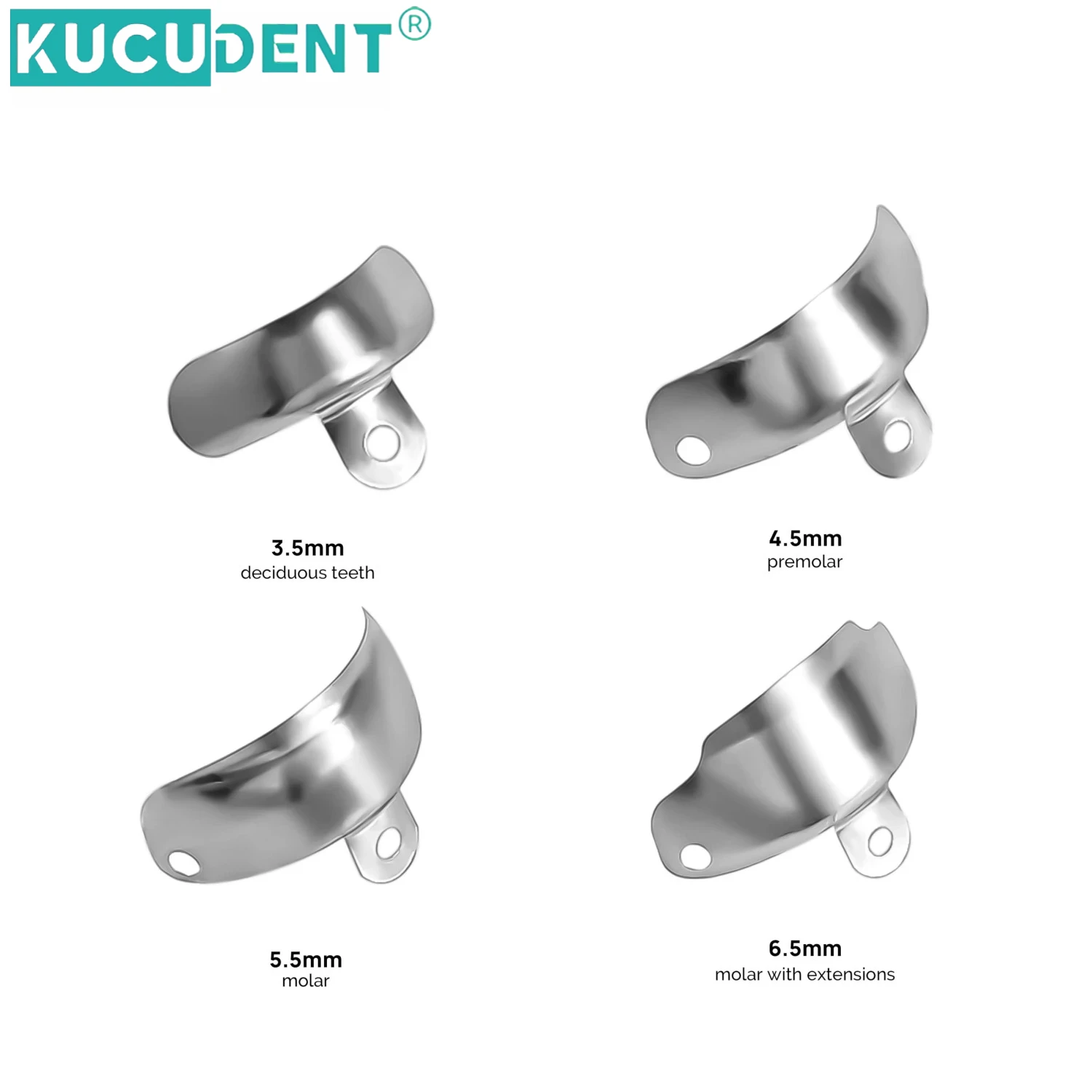 100 قطعة مجموعة فرقة مصفوفة الأسنان المعدنية الاقسام احيط المصفوفات الفرقة لاستبدال الأسنان 3.5/4.5/5.5/6.5 مللي متر مواد طبيب الأسنان