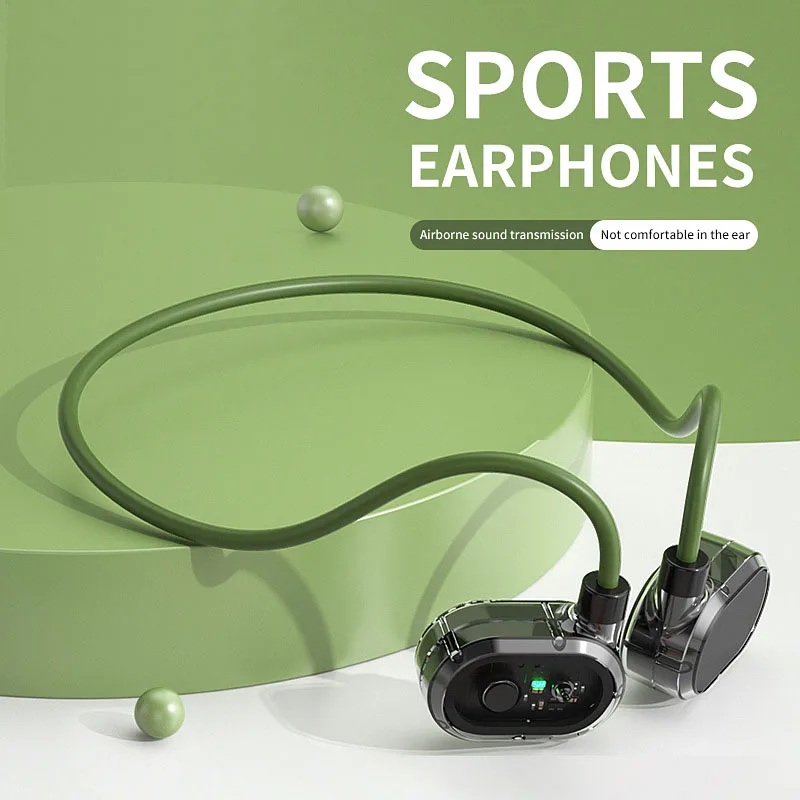 

Bluetooth earphones wireless, not in ear, sports, running, neck hanging, bone conduction