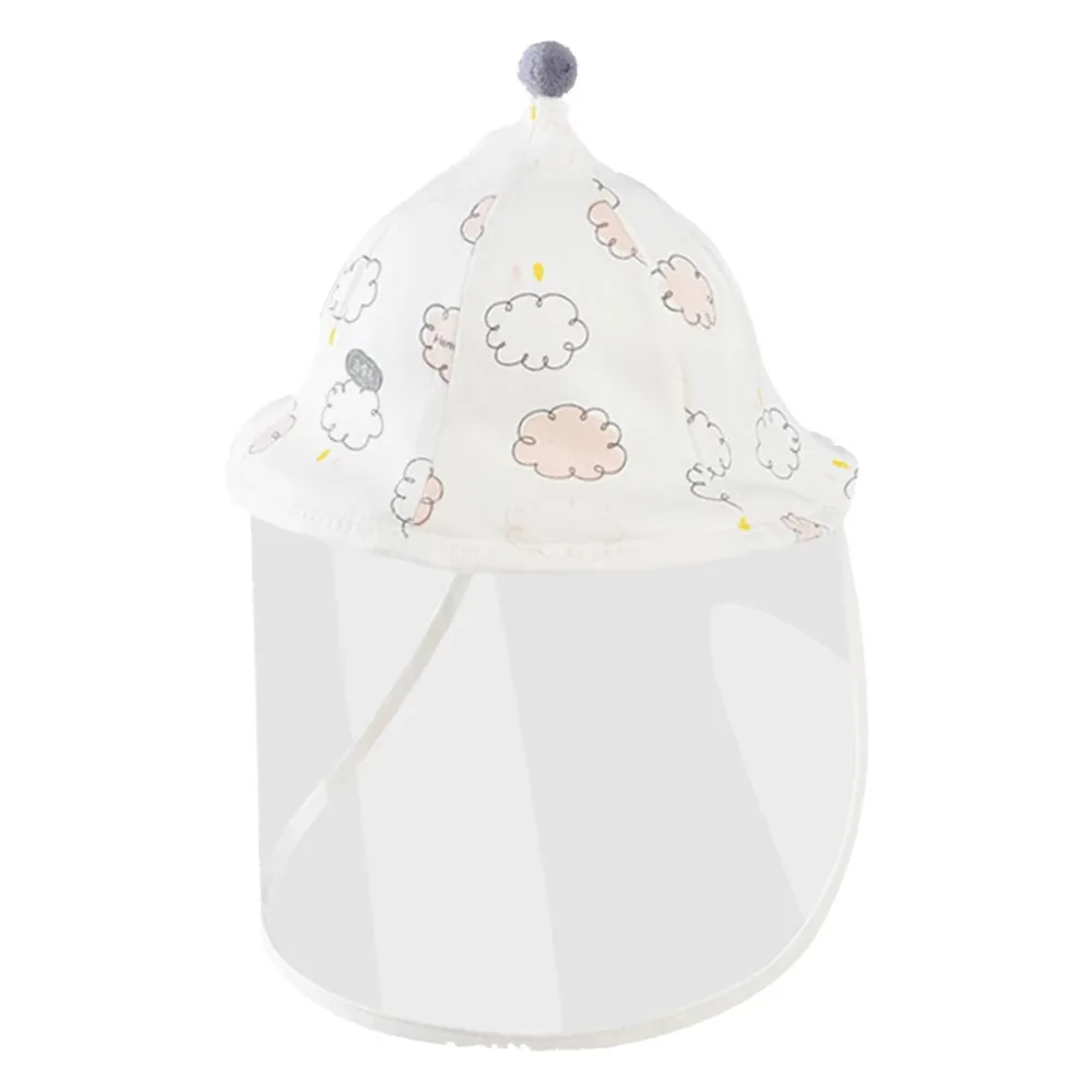 

Anti-Droplet Baby Fisherman Cap Cotton Detachable Newborn Protective Hat Duck/Cloud Pattern Protective Face Mask Hat