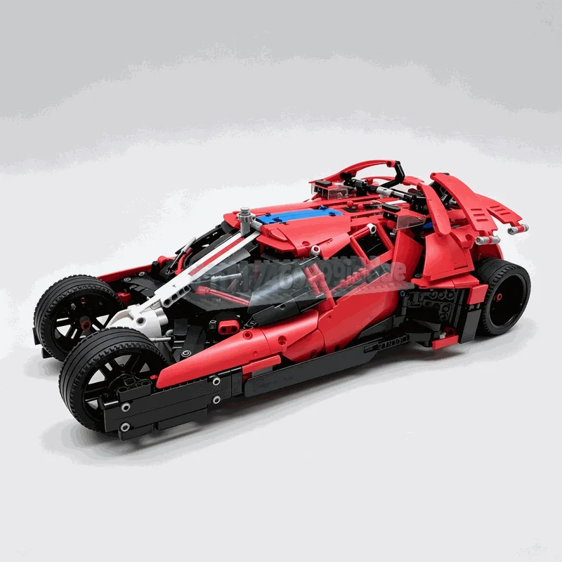 1557PCS Red Technic Open Cockpit Super Racing Car Model Custom Building Blocks DIY Assembly Educational Toy Desktop Display Gift