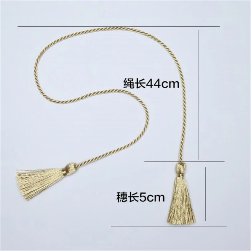 100pcs/lot 54cm ice silk double-head tassel for bag curtain rope hanging tassels polyester tassel garment accessories material