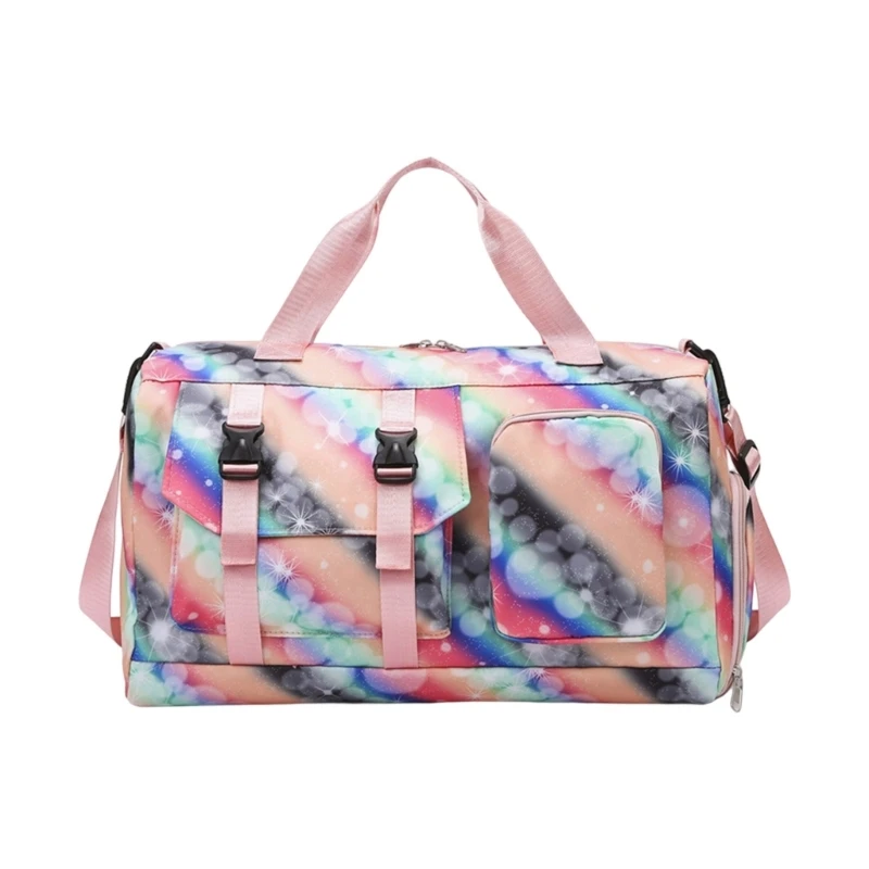 

Travel Bag Gradient Color Fitness Bag Weekender Bag Training Bag with Shoes Compartment Handheld Handbag Sport Bag