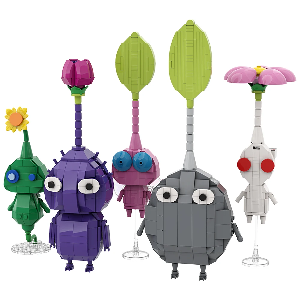 MOC Pikmined jeu Figure bloc de construction modèle Mini plante mignonne homme modèle briques figurines d'action bricolage modèles ensembles enfants cadeaux d'anniversaire