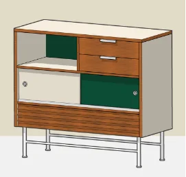Danish medieval Bauhaus color restaurant bookcase side cabinet storage