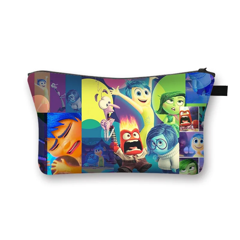 21styles Disney Inside Out 2 Cartoon Cosmetic Bag Joy Sadness Anger Disgust Anime Figure Print Wallet Coin Purse Clutch Bag Gift