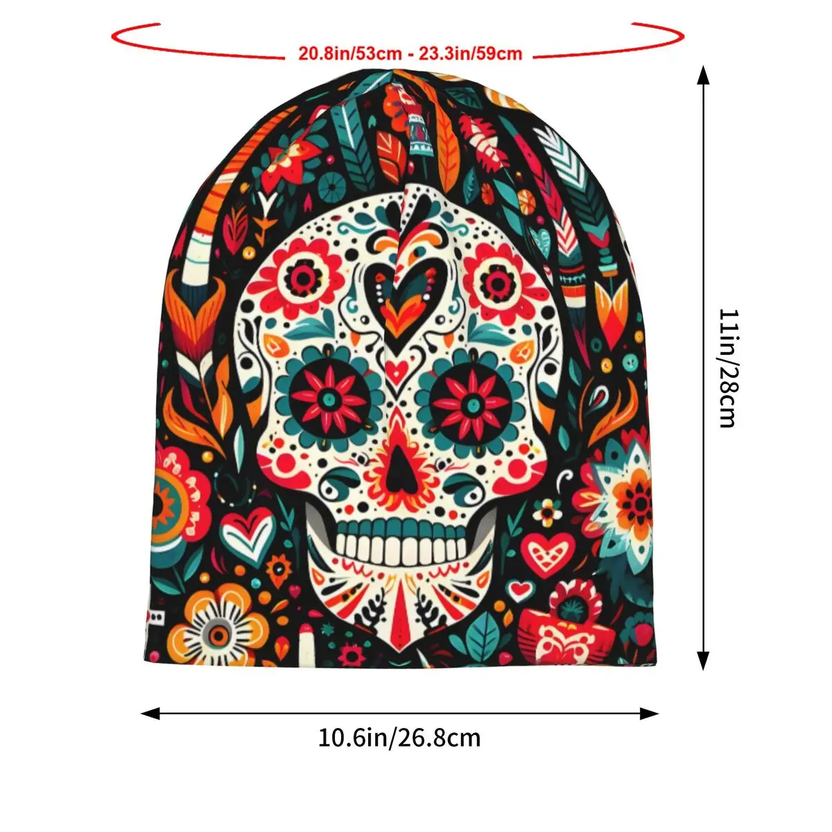 Otomi Skull Unisex Bonnet Thin Cycling Hats Double Layer Hat Breathable Caps