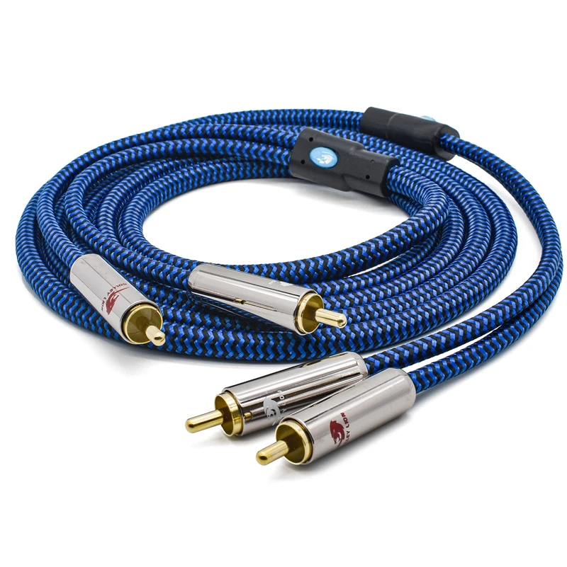 Audiophile Dual RCA Audio Cable for Amplifier Subwoofer Speaker Car DVD 2RCA to 2RCA Shielding Cable 1M 2M 3M 5M 8M 10M