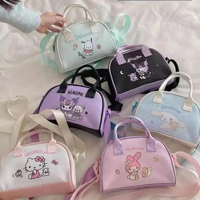 

Sanrio Cinnamoroll Pochacco Anime Kawaii Handbag Cute My Melody Kuromi Crossbody Bag Commuting Storage Bag Gifts for Girls