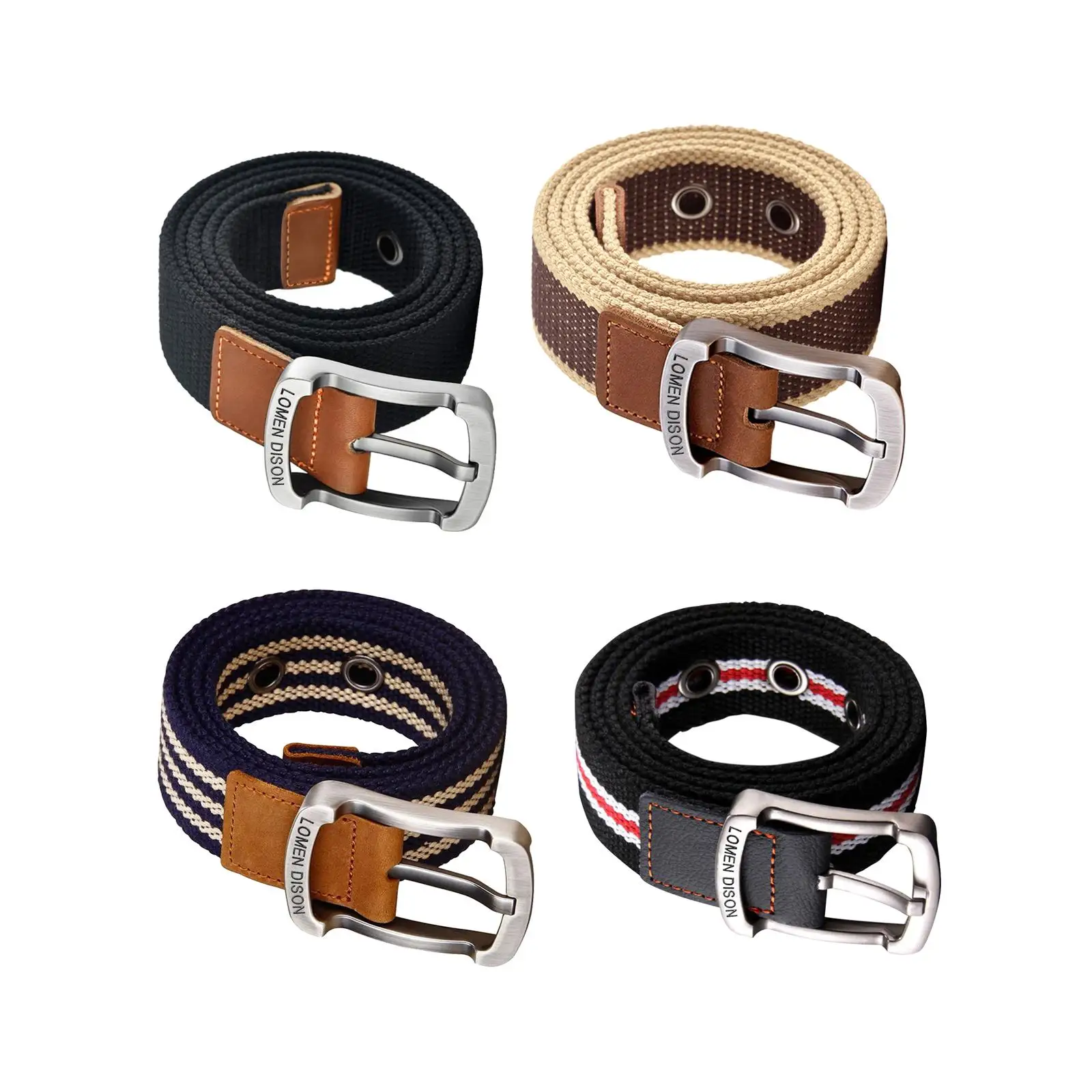 

Canvas Belt Pin Buckle Training Belt Woven Webbing Belt Wide Casual Strap Waistband for Sports Trousers Business Jeans Men Women