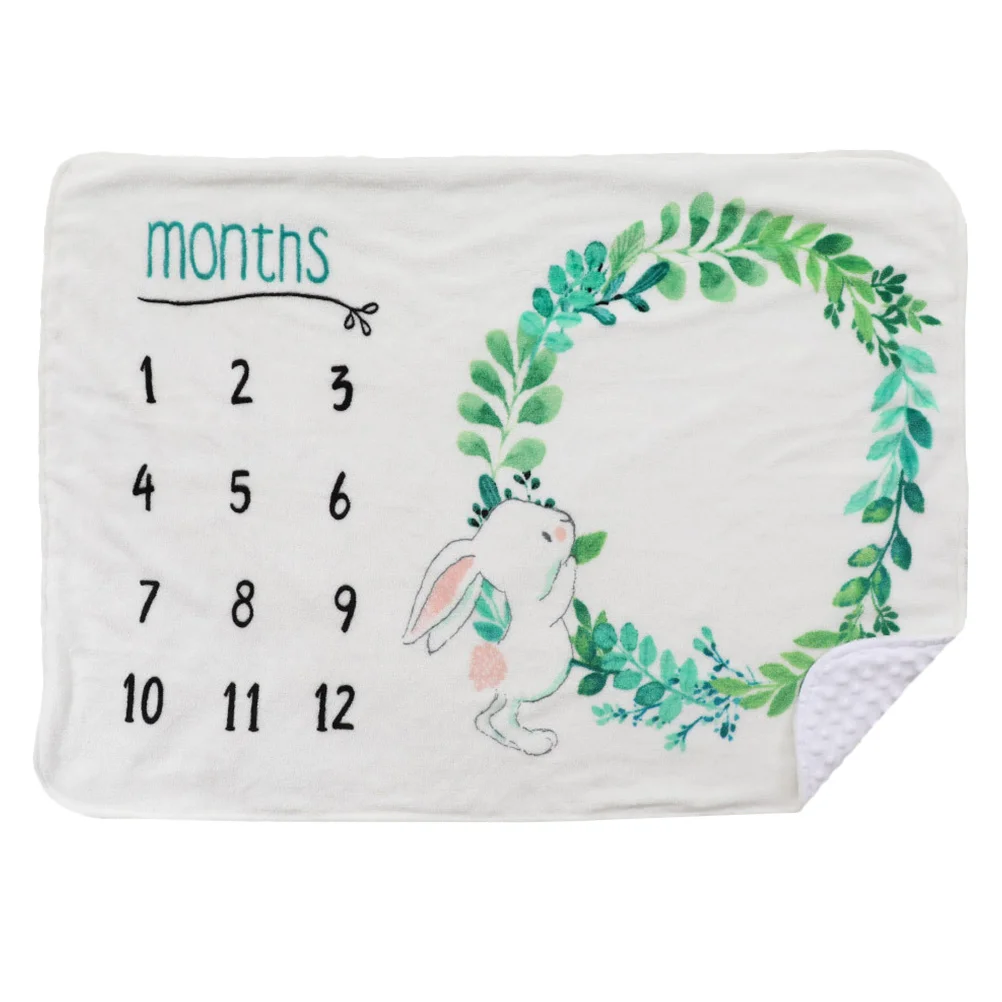 

Baby Growth Memorial Blanket Lovely Printed Monthly Fleece Photo Background Soft Durable Child Eco Friendly Bright Colors Baby
