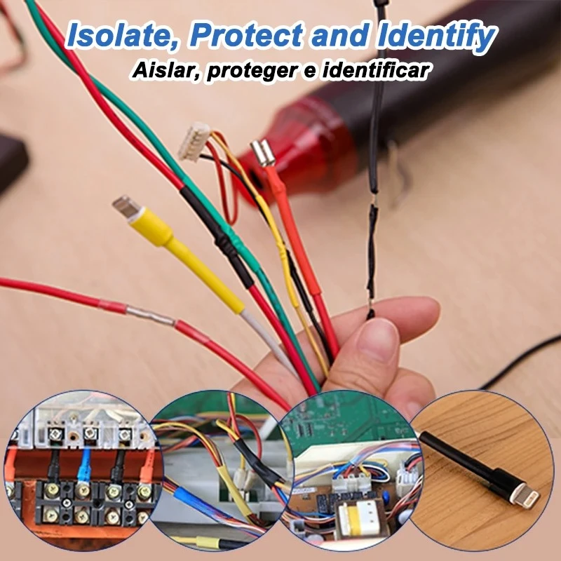 Heat Shrink Tube Kit, Heat Resistant Wire Wrapping Tubing, Electrical Cable Insulation Sleeve for Wiring Connection Protection