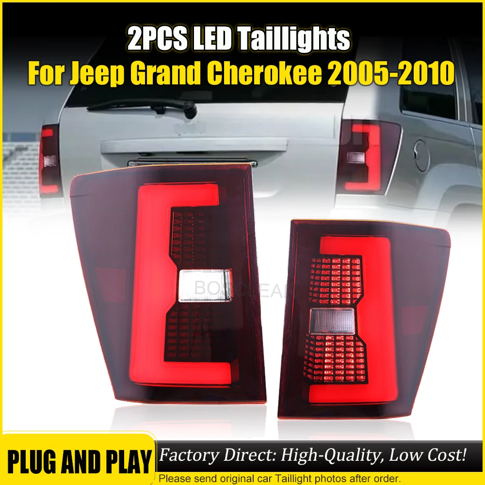 

Светодиодный задний фонарь в сборе для Jeep Grand Cherokee 1999-2005-2010, модифицированные задние задние фонари, указатель поворота, стоп-сигнал, автомобильные аксессуары