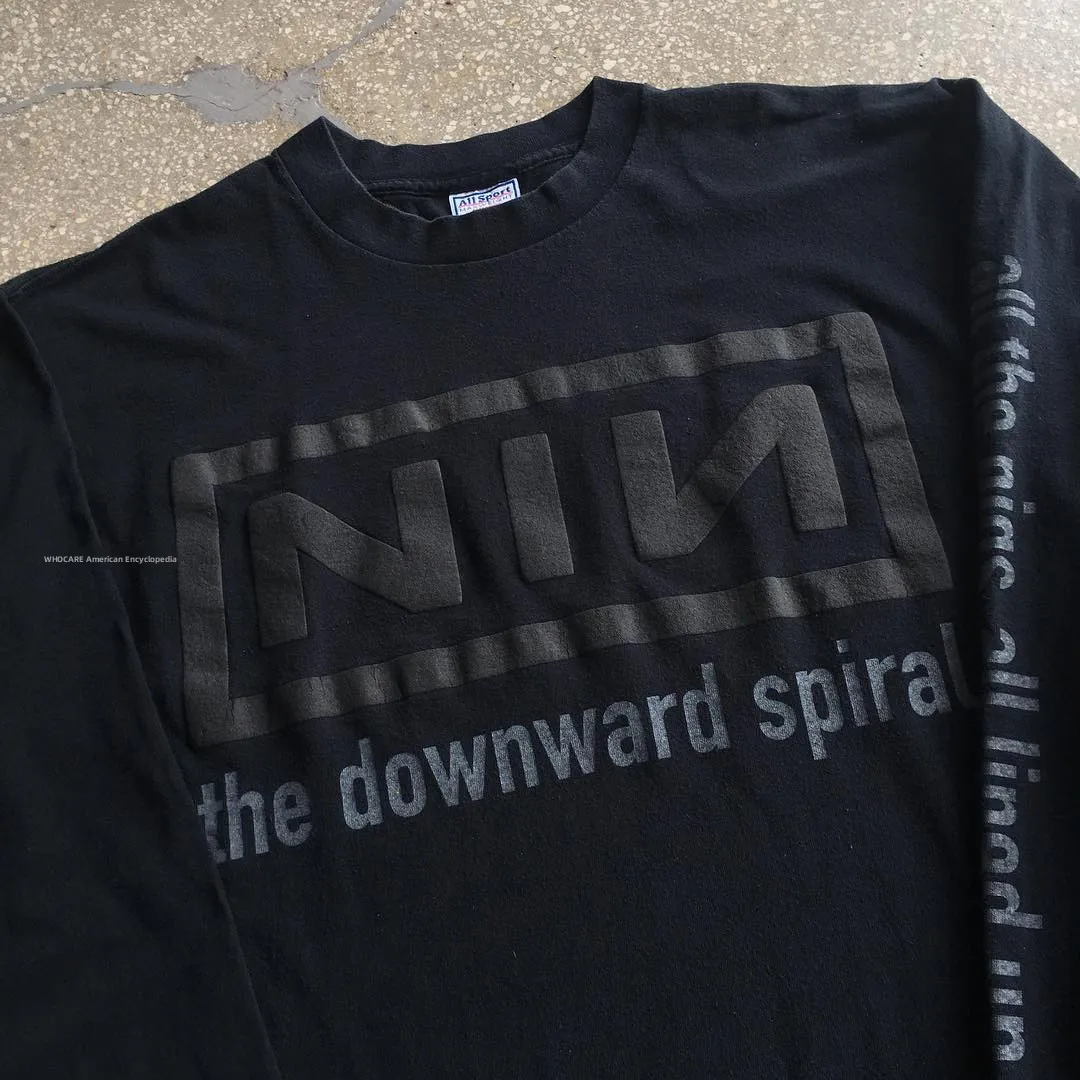 

Nine Inch Nails Long Sve T-irt Band Unique Simple Sle Cotton Youth Faion Summer Printed Tee for Teens And Young Adults