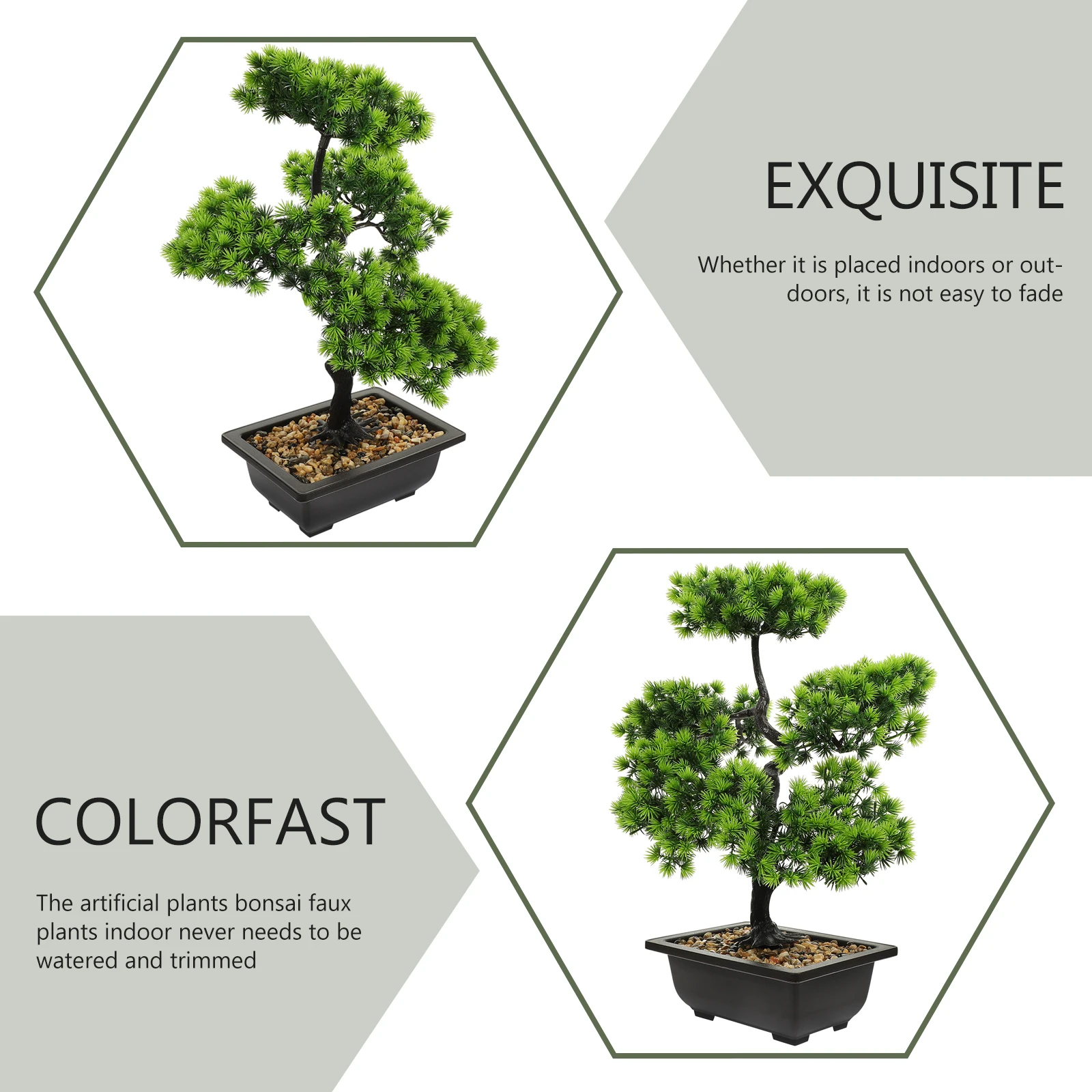 

Realistic Artificial Pine Bonsai Potted Fake Plant for Home Decor Office Desk Indoor Outdoor Long-Lasting Fading-Resistant