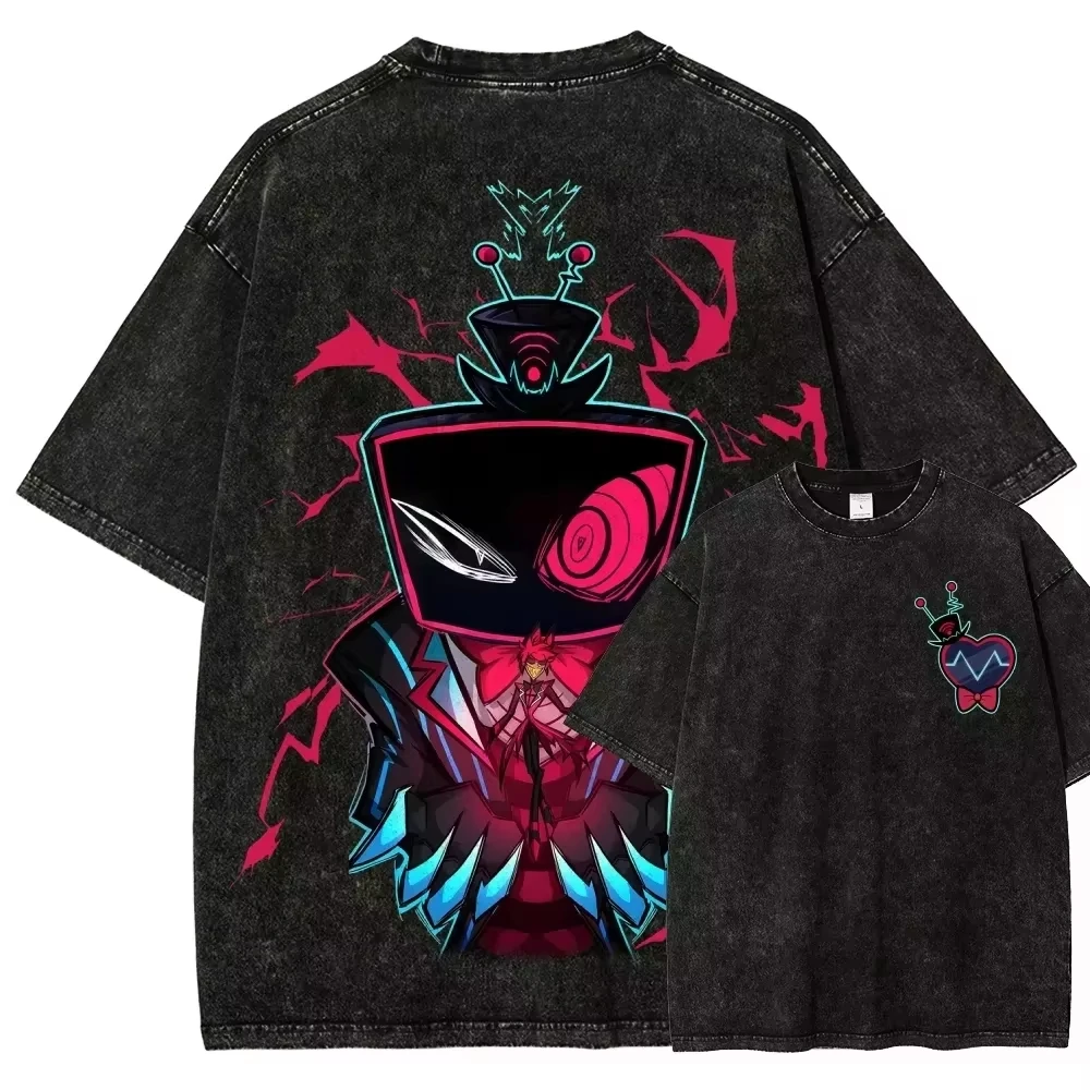 Hazbin Hotel Charlie Morningstar Vaggie Alastor Angel Dust Couple Matching Outfits Graphic Print Vintage Dark Aesthetic Gothic