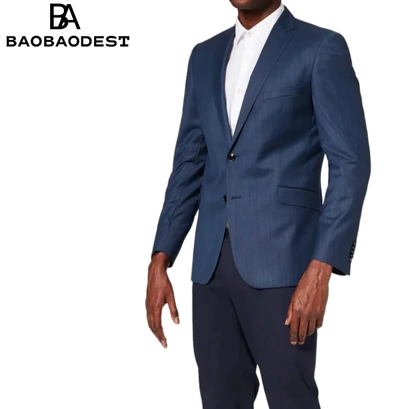 

Men's Suit Blazer Tailored Jacket for Weddings, Business & Formal Events | Wool Blend, Slim Fit, Personalized Sizing