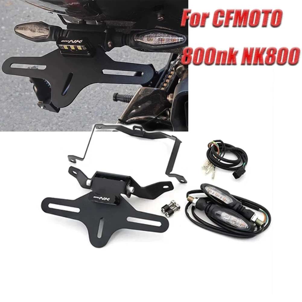 

Motorcycle Rear Short Tail Stock Tailstock License Plate Holder Bracket Turn Signal Light For CFMOTO CF800NK 800NK 800 NK 2023