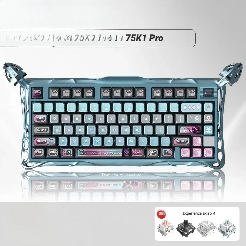 75 K1Pro Esports Mechanical Keyboard, 75% Layout Tri-Mode Wireless Hot-Swap 8000mAh RGB Gaming Keyboard for Pro Gamers