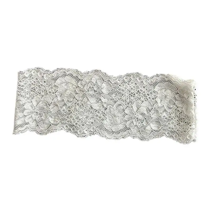 31BB Floral Hair Band Lace Headband for Women Girl, Decorative Soft Fabric Design Hairwrap for Makeup Prep and Everyday Styling