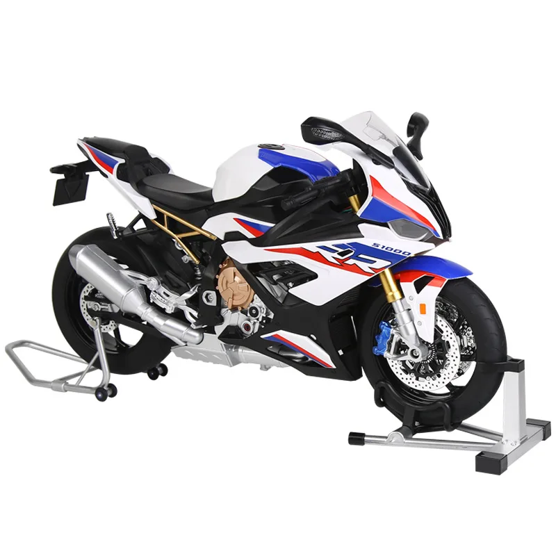 1:6 S1000RR نموذج دراجة نارية كبير مصنوع من خليط معدني مع ممتص للصدمات، مضيئة، سيارة لعبة قابلة للجمع، هدية للأطفال #2