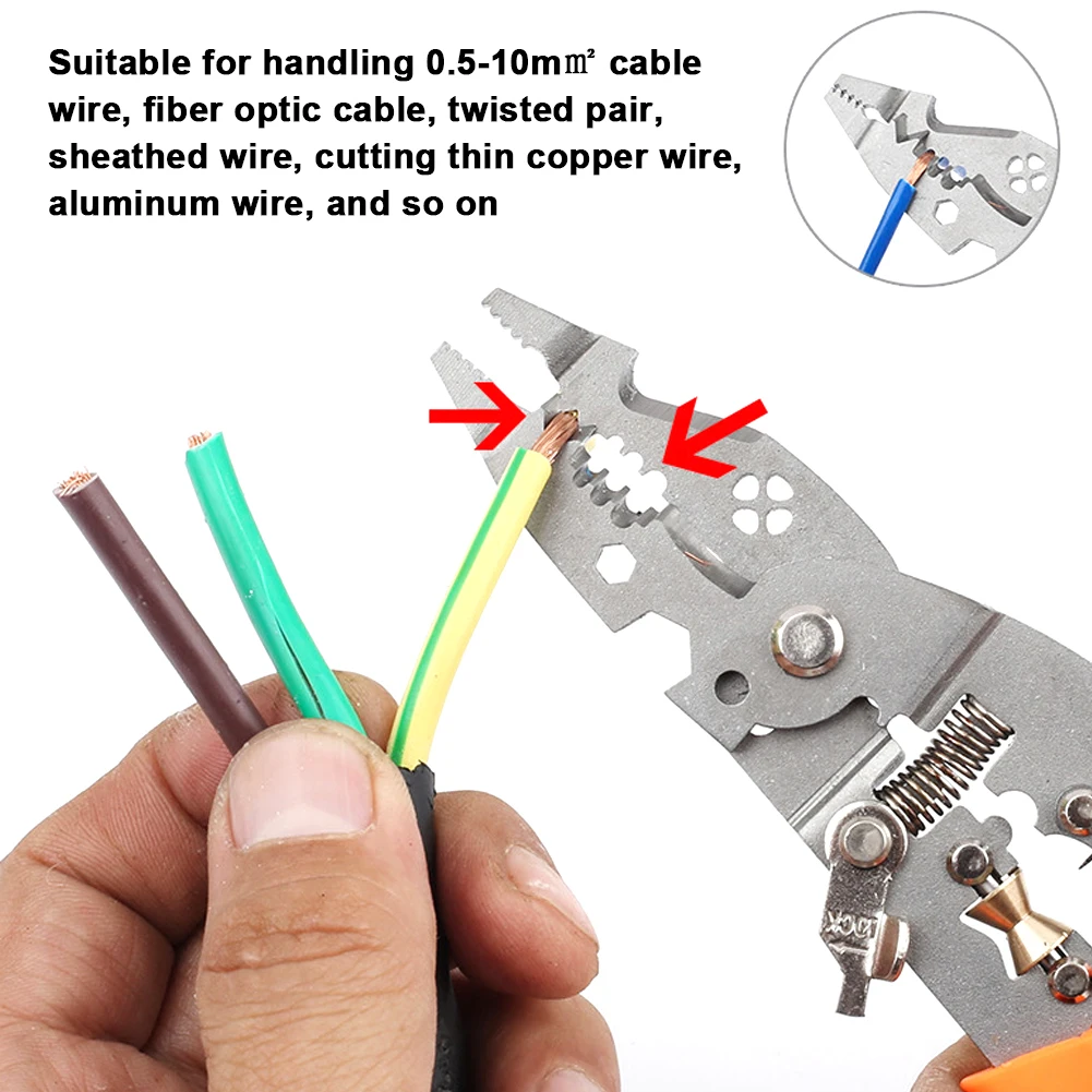 21 IN 1 Multifunctional Wire Stripper Professional Wire Stripping Tool Electric Cable Cutter Electrician Crimping Pliers