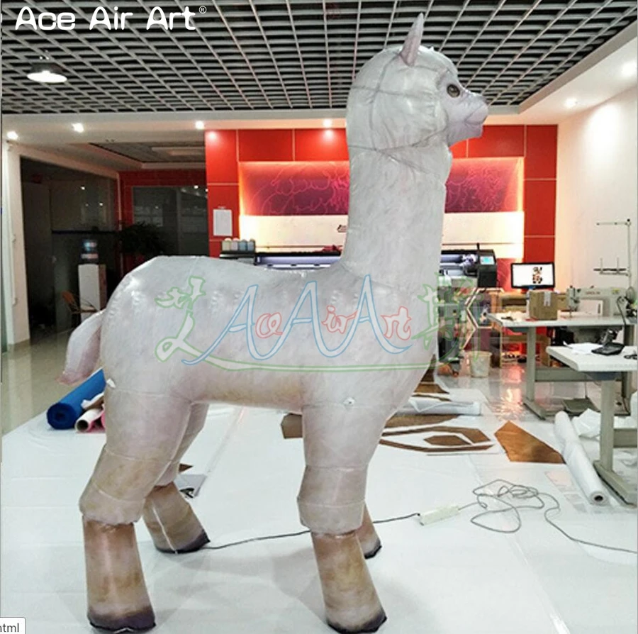 ประณีตสมจริง Inflatable Alpaca Mascot,Inflatable สัตว์แบบจําลองสําหรับกลางแจ้งโปรโมชั่นตกแต่งโดย Ace Air Art