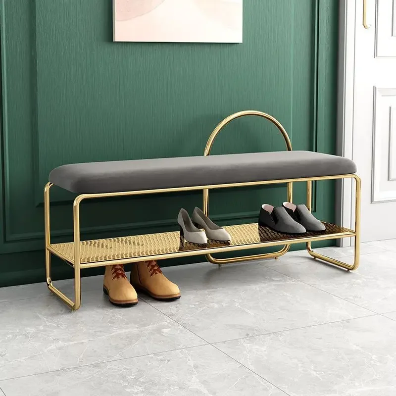 Nordic Shoe Rack With Seat Living Room Furniture Hallway Storage Shoe Changing Stool Entrance Hall With Bench Space Saving